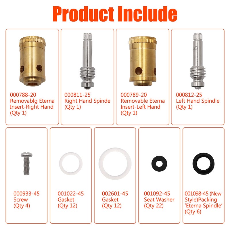 ShineUs Brass B-6K Job Parts Kit Replacement for T&S Brass,Compatible with Eterna Cartr - Image 2